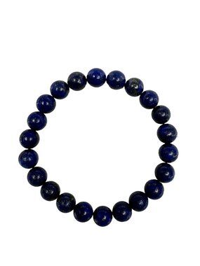 8mm Natural Lapis Lazuli Gemstone Bead Bracelet Genuine Blue Crystal Custom Size